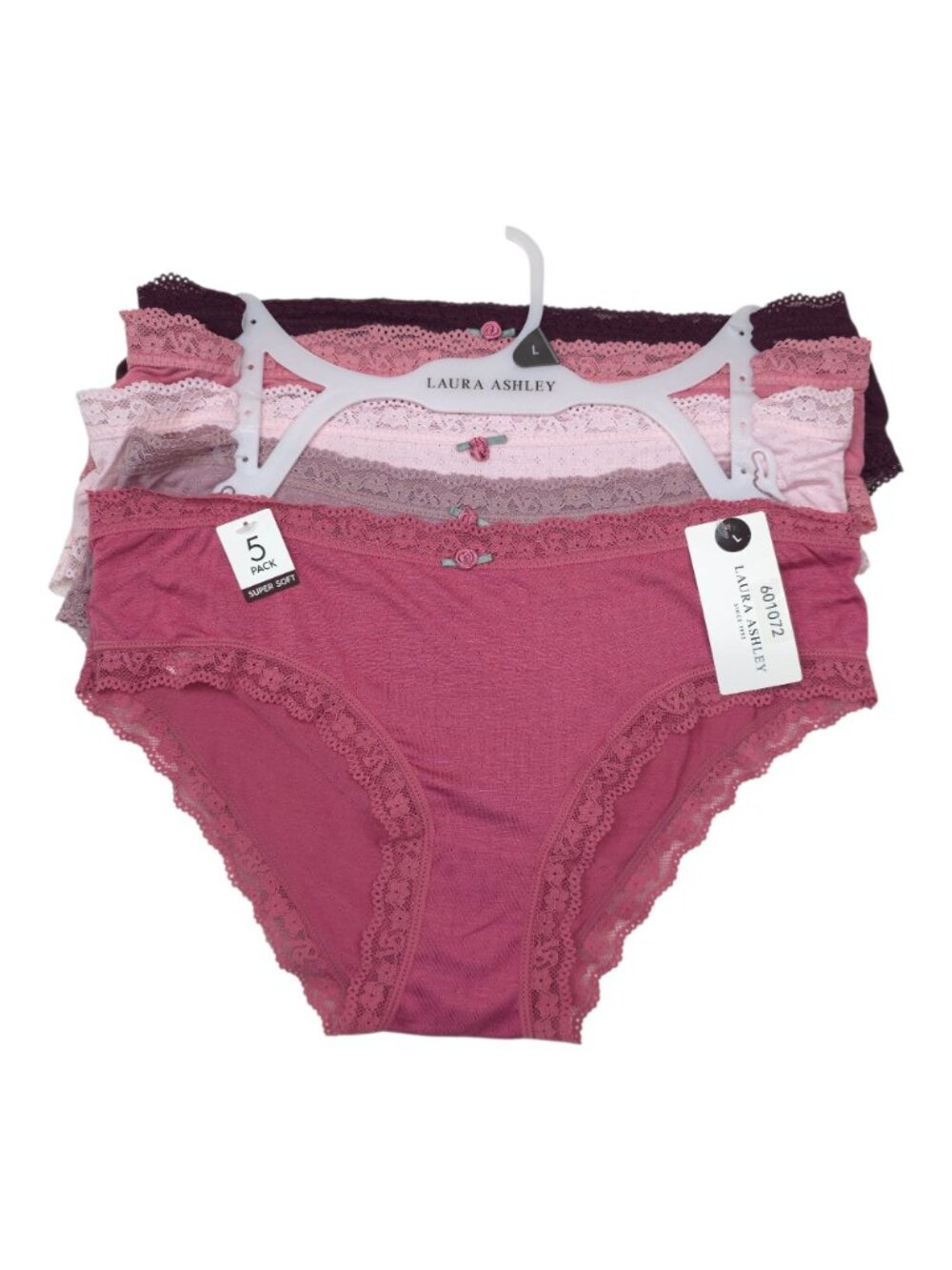 Laura Ashley Womens 5-Pack Super Soft Lace Trim Panties Briefs Size Large - Picture 15 of 15